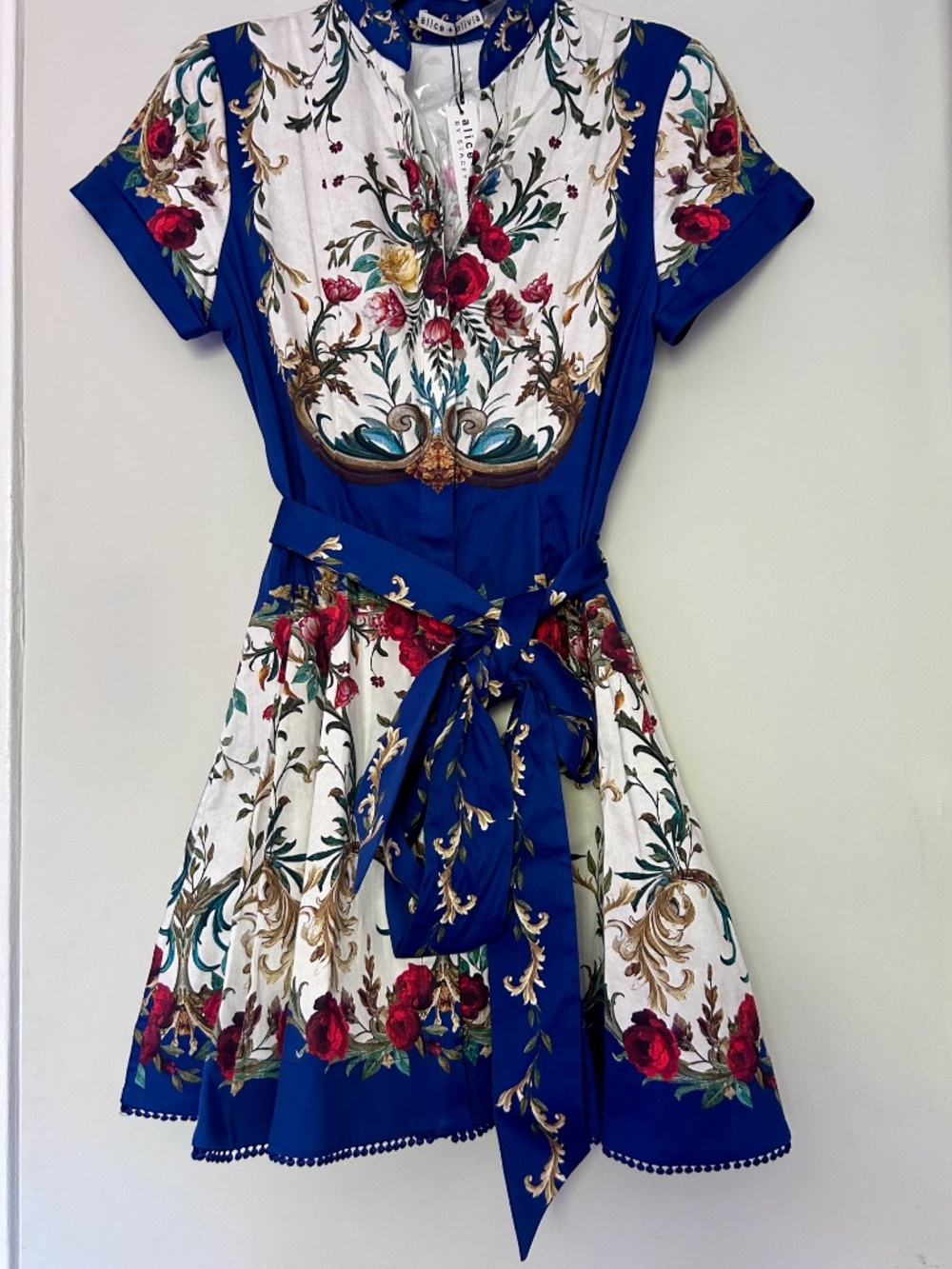 Alice + Olivia Lucy Mini Shirt Dress Gilded Rose size 6 - Picture 7 of 15